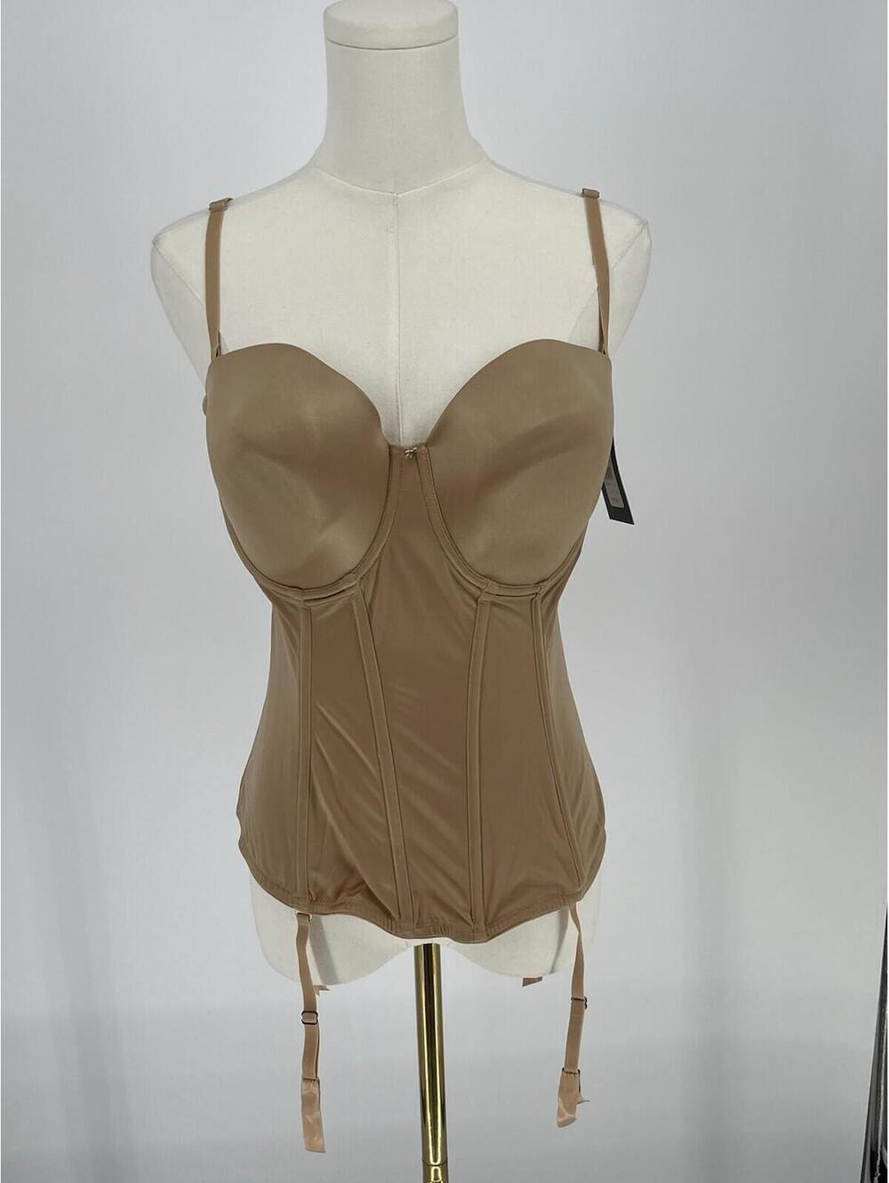 Frederick's of Hollywood EXXTREME Nude Bustier Corset Garter XL NWT